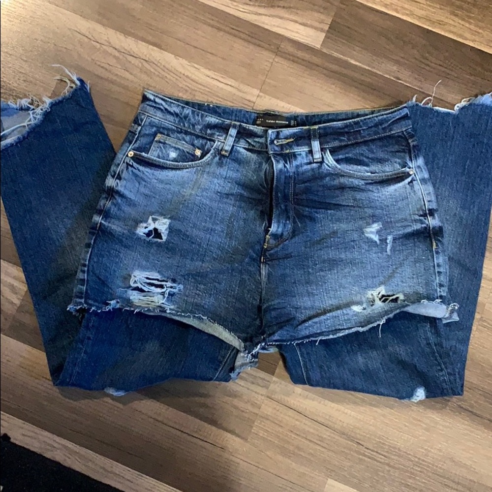 Zara Trf jeans with shorts overlay